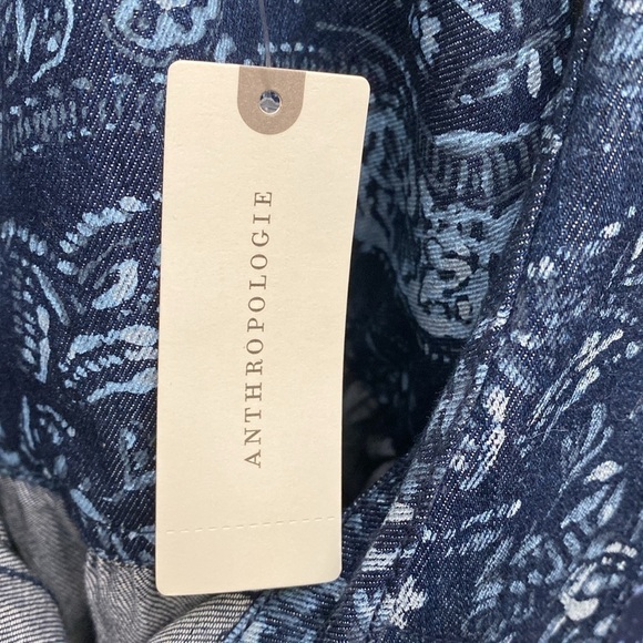 NWT PILCRO Denim Cropped Vest Top Blouse Womens XL button up Bohemian cropped - Picture 8 of 9